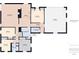 Detailed floor plan showing the layout of the home including the kitchen, bedrooms, and garage at 2329 E 8Th St, Anderson, IN 46012