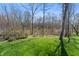 View of grassy backyard and tree line during early spring at 267 Westbrook Ct, Columbus, IN 47201