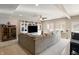 Basement featuring a sectional sofa, and built-in shelving at 267 Westbrook Ct, Columbus, IN 47201