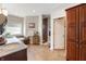 Large bathroom featuring a double vanity, soaking tub, and spacious shower at 267 Westbrook Ct, Columbus, IN 47201