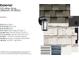A selection of exterior finishes including brick, vinyl siding, black door, garage door, shingles, lighting and hardware samples at 325 Atlas Dr, Lebanon, IN 46052