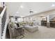 Spacious finished basement with a large sectional and wet bar at 4312 S Woodbridge Ln, New Palestine, IN 46163