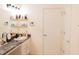 Well-lit bathroom with ample counter space and a convenient shelf for toiletries at 5301 Tanglewood Ln, Whitestown, IN 46075