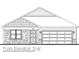 Detailed architectural rendering of a single-story home featuring stone accents, a gabled roof, and an attached two-car garage at 6017 Card Blvd, Indianapolis, IN 46221