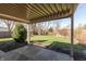 Covered patio that opens up to large, lush backyard at 7260 Marla Dr, Indianapolis, IN 46256