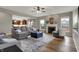 Inviting living room with fireplace, comfortable seating, and an open layout leading into the kitchen at 8734 Blue Marlin Dr, Indianapolis, IN 46239