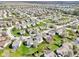 Wide aerial view of residential neighborhood showcasing homes, lawns, and mature flowering trees at 10303 Memorial Knoll Dr, Indianapolis, IN 46234
