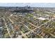 Expansive aerial view of a city skyline and neighborhoods showcasing the location and community at 1403 Fletcher Ave, Indianapolis, IN 46203