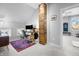 Cozy home office with exposed brick accent and modern design elements at 1403 Fletcher Ave, Indianapolis, IN 46203