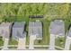 An aerial of houses shows tree lined lots in a neighborhood at 16422 Brigham Ln, Westfield, IN 46074