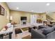 Basement with living area, dining space, and entertainment setup at 16422 Brigham Ln, Westfield, IN 46074
