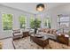 Bright and airy living room with large windows, comfortable seating, and hardwood floors at 16422 Brigham Ln, Westfield, IN 46074
