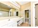 Large bathroom with double sinks, neutral walls, lots of cabinet space, and a large mirror at 18009 Sun Ridge Cir, Noblesville, IN 46062