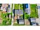 Aerial view of home showcasing a convenient location near neighborhood streets and businesses at 220 E Meridian St, Atlanta, IN 46031