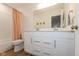 Bright bathroom with double vanity, subway tile backsplash, and modern fixtures at 2208 Dudley Ave, Westfield, IN 46074