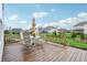 Spacious wooden deck with outdoor furniture, perfect for entertaining with neighborhood views at 3665 Conifer Dr, Zionsville, IN 46077