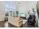 Elegant living room with soaring ceilings, large windows, a fireplace, and plush seating for relaxation at 3665 Conifer Dr, Zionsville, IN 46077