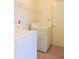 Laundry area features full size washer, dryer and wire shelving at 4959 Clarkson Dr, Indianapolis, IN 46254
