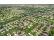 Aerial view of a residential community featuring ponds and lush landscaping at 518 Carthage Cir, Westfield, IN 46074