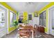 Spacious sun room with dining table surrounded by windows, offering abundant natural light, and cheerful ambiance at 5277 Kingsley Dr, Indianapolis, IN 46220