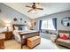 Serene bedroom with vaulted ceiling, soft lighting, and a cozy window seat at 591 Scotch Pine Dr, Greenwood, IN 46143
