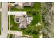 Aerial view of a home with a well-designed backyard featuring a patio area, perfect for outdoor entertaining and relaxation at 7326 Elm Ridge Dr, Indianapolis, IN 46236