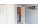 Bedroom features closet with open door, wall mount for flat screen TV, and carpeted flooring at 1139 Topp Creek Dr, Indianapolis, IN 46214
