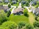 Backyard aerial view showcasing the patio with an outdoor table and chairs at 13225 Gatman Ct, Carmel, IN 46032