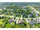 An impressive aerial shot highlights the mature trees and well-maintained properties of this residential community at 13225 Gatman Ct, Carmel, IN 46032