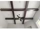 Living room vaulted ceiling with dark wood beams and recessed lighting at 13225 Gatman Ct, Carmel, IN 46032