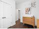 Light filled Bedroom with modern decor and hardwood floors at 1326 E 10Th St, Indianapolis, IN 46202