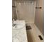 Standard bathroom featuring a shower with curtain, single sink, and neutral finishes at 13660 N Ayrshire Cir, Camby, IN 46113