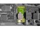 Monochrome aerial shot of the property showing the backyard space at 159 Longleaf Ln, Greenfield, IN 46140