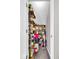 Walk-in pantry with open shelving full of food and drinks at 159 Longleaf Ln, Greenfield, IN 46140