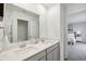 Bathroom with dual sink vanity and walk-in shower at 2250 Egbert Rd, Westfield, IN 46074