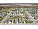 An aerial view of the neighborhood highlighting the community's pond at 2250 Egbert Rd, Westfield, IN 46074