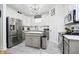 Well-lit kitchen featuring white cabinets, stainless steel appliances and a center island at 2263 N Delaware St, Indianapolis, IN 46205