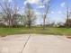 Landscaped backyard featuring healthy green grass and several mature trees at 2810 Winterway Dr, Shelbyville, IN 46176