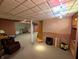 Finished basement with bright, modern lighting and open layout, perfect for entertaining at 3730 Cheyenne Ct, Columbus, IN 47203