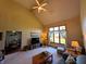 Bright living room featuring tall ceilings, natural light, and an open concept layout at 3730 Cheyenne Ct, Columbus, IN 47203