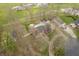 A sprawling home and property with a pool from an aerial view, lush surroundings, and outbuildings at 3892 Arrowhead Ct, Greenfield, IN 46140