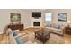 Inviting living room features a fireplace, modern decor, and stylish furniture arranged on a decorative rug at 4064 Waterfield Dr, Indianapolis, IN 46235