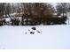 Backyard covered in snow with minimal features visible under the winter weather conditions at 4107 Eisenhower Dr, Indianapolis, IN 46254