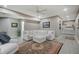 Finished basement featuring gray walls, recessed lighting, and modern furniture and flooring at 4140 Omaha Dr, Bargersville, IN 46106