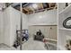 Unfinished basement with concrete walls, exposed ceiling, shelving, and sump pump at 4140 Omaha Dr, Bargersville, IN 46106