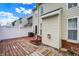 Backyard featuring a wooden patio and a white privacy fence at 503 Fayette Dr, Westfield, IN 46074
