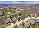 Aerial view of homes and neighborhood featuring well-manicured lawns and mature trees creating a welcoming community at 5343 Ripplingbrook Way, Carmel, IN 46033