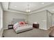 Spacious main bedroom with tray ceiling, carpet, and a large bed at 5492 Cottage Grove Ln, Noblesville, IN 46062