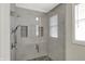 New shower featuring glass door and overhead fixture at 5492 Cottage Grove Ln, Noblesville, IN 46062