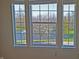 Scenic view from the window showcasing a serene lake with a fountain and lush greenery at 5639 Aquamarine Dr, Carmel, IN 46033
